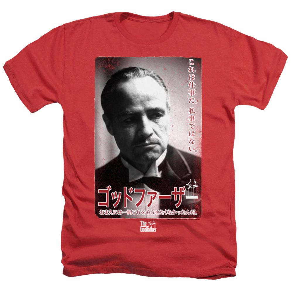 Godfather The Don Kanji Men's 30/1 Heather 60 40 Poly Short-Sleeve T-Shirt