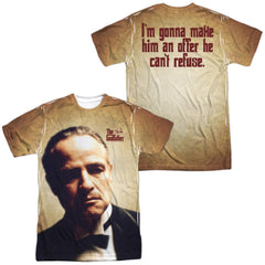 Godfather Vito Corleone (Front/Back Print) Men's Regular Fit Polyester Short-Sleeve T-Shirt