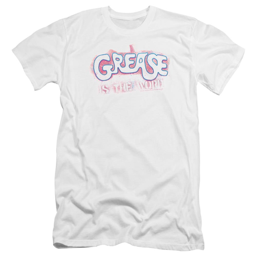 Grease Grease Is The Word Men's Ultra-Soft 30/1 Cotton Slim Short-Sleeve T-Shirt