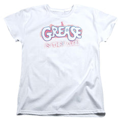 Grease Grease Is The Word Women's 18/1 Cotton Short-Sleeve T-Shirt