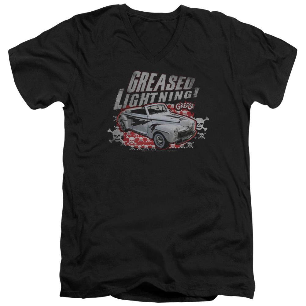 Grease Greased Lightnin' Men's 30/1 Cotton Slim V-Neck T-Shirt