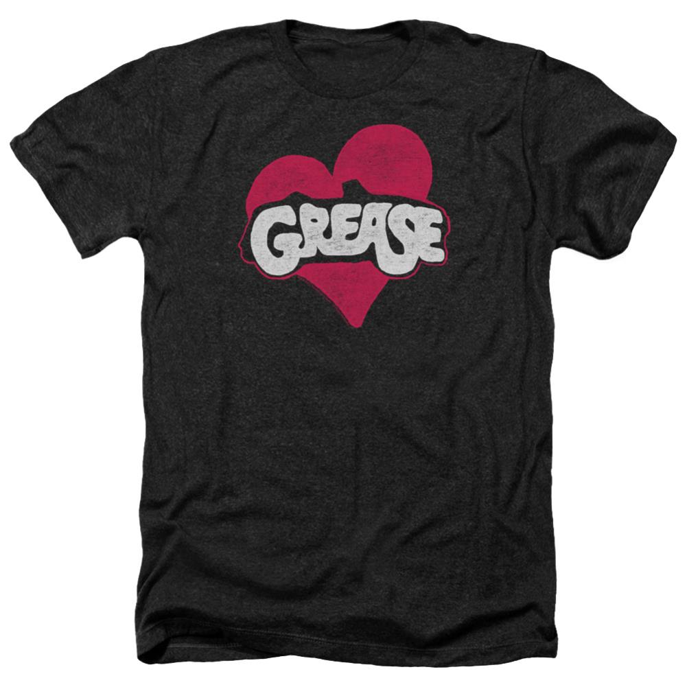 Grease Heart Men's 30/1 Heather 60 40 Poly Short-Sleeve T-Shirt