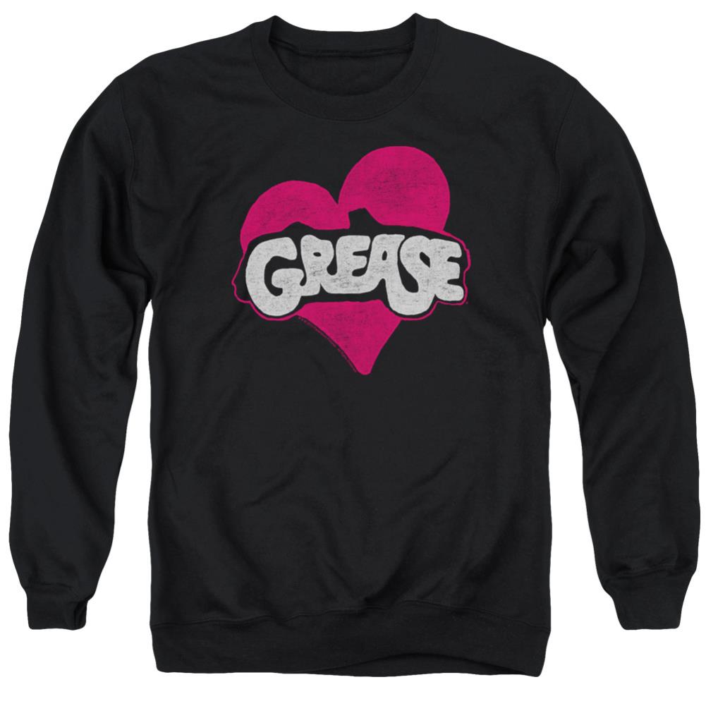 Grease Heart Men's Crewneck 50 50 Poly Long-Sleeve T-Shirt