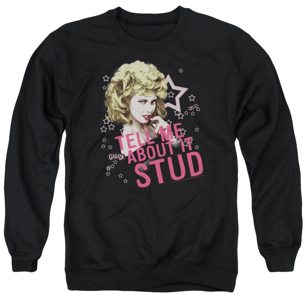Grease Tell Me About It Stud Men's Crewneck 50 50 Poly Long-Sleeve T-Shirt