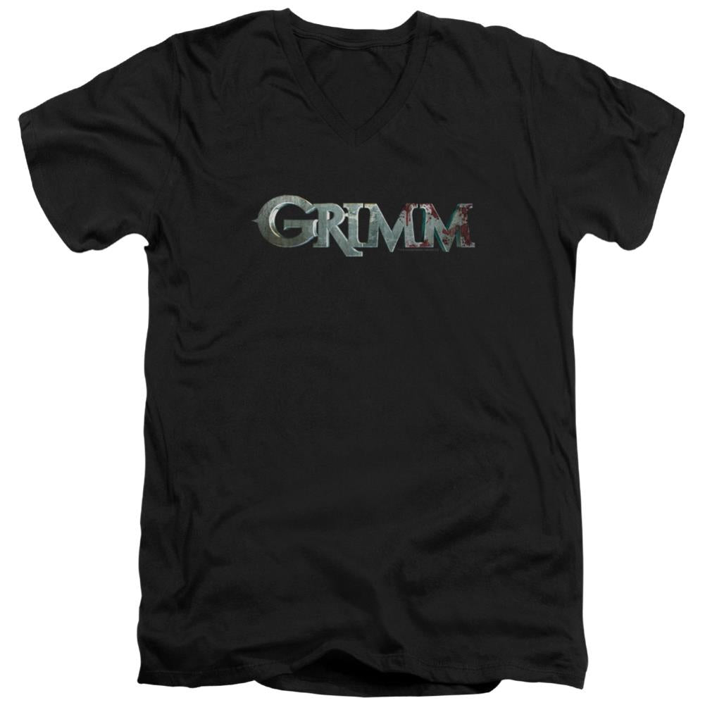 Grimm Bloody Logo Men's 30/1 Cotton Slim V-Neck T-Shirt