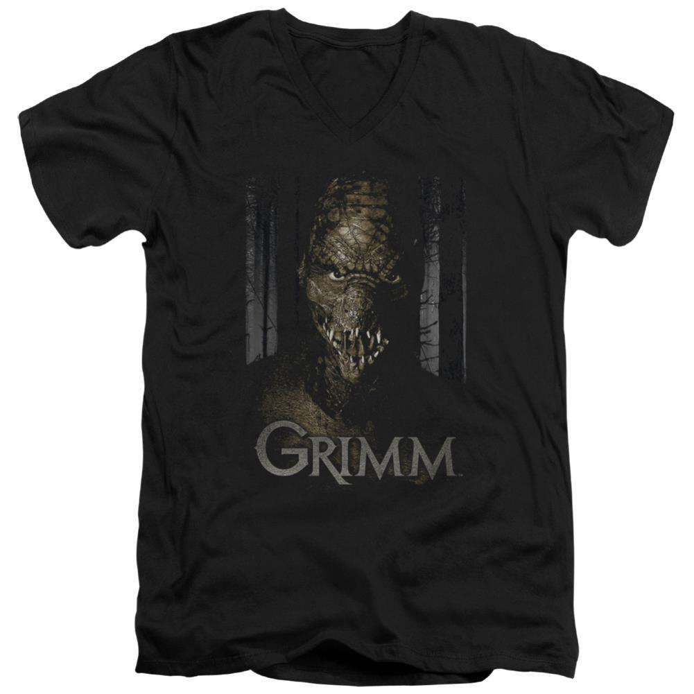 Grimm Chompers Men's 30/1 Cotton Slim V-Neck T-Shirt