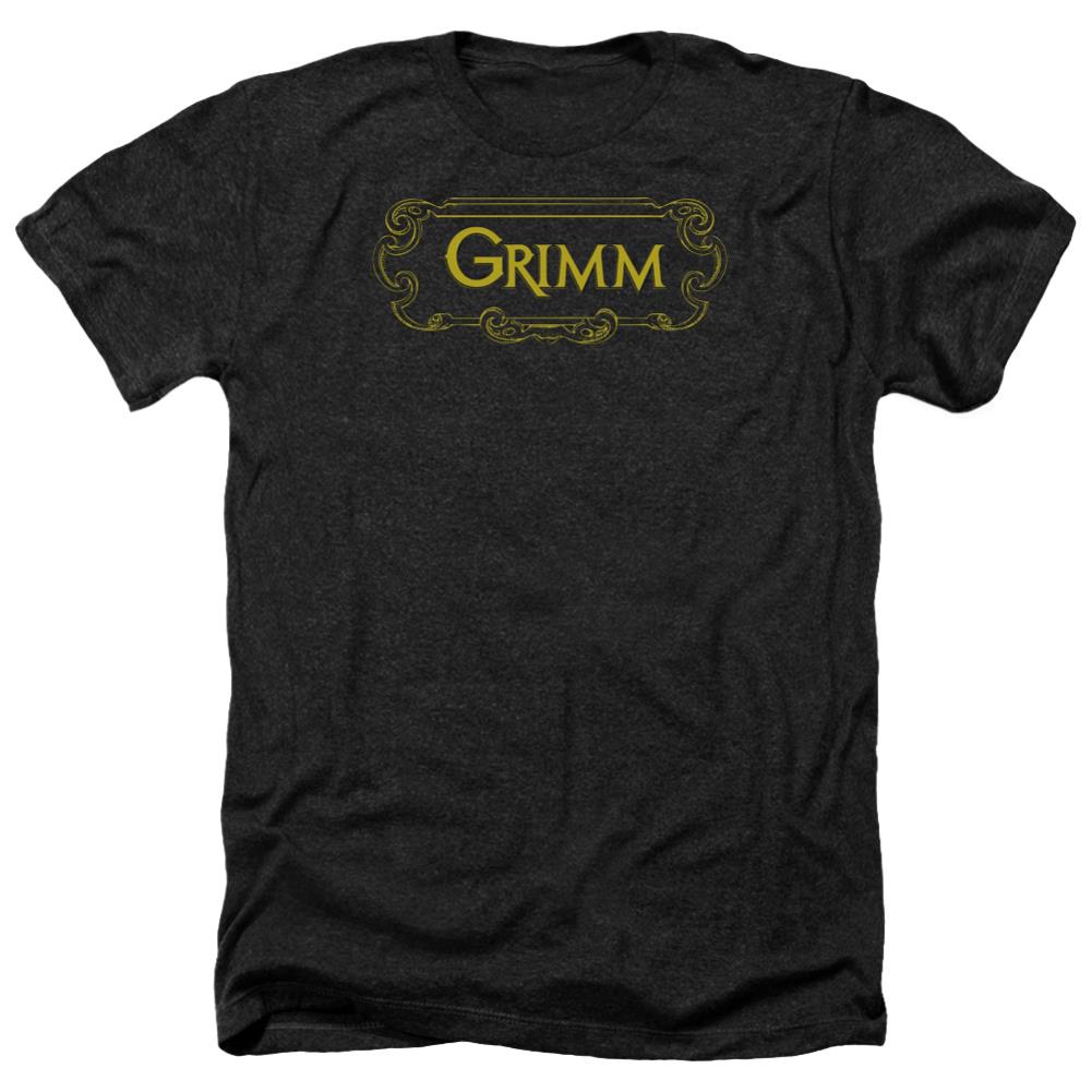Grimm Plaque Logo Men's 30/1 Heather 60 40 Poly Short-Sleeve T-Shirt