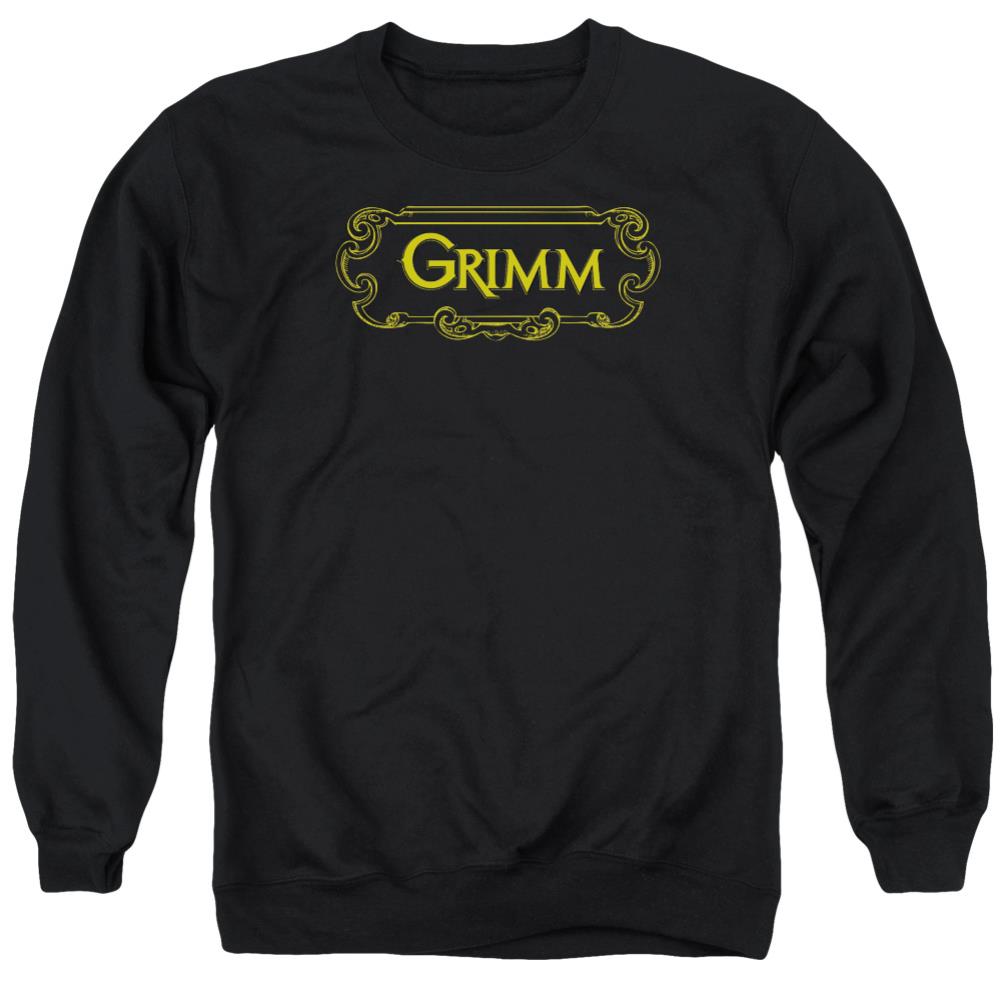 Grimm Plaque Logo Men's Crewneck 50 50 Poly Long-Sleeve T-Shirt