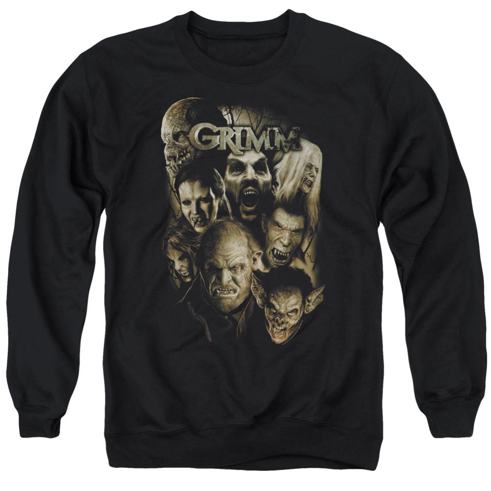 Grimm Wesen Men's Crewneck 50 50 Poly Long-Sleeve T-Shirt