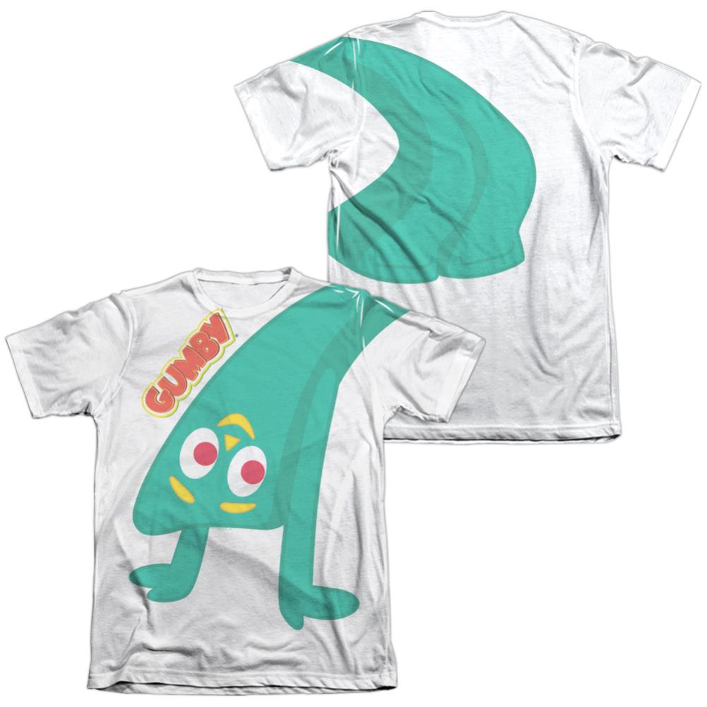 Gumby Bend Backwards (Front/Back Print) Men's Regular Fit Poly Cotton Short-Sleeve T-Shirt