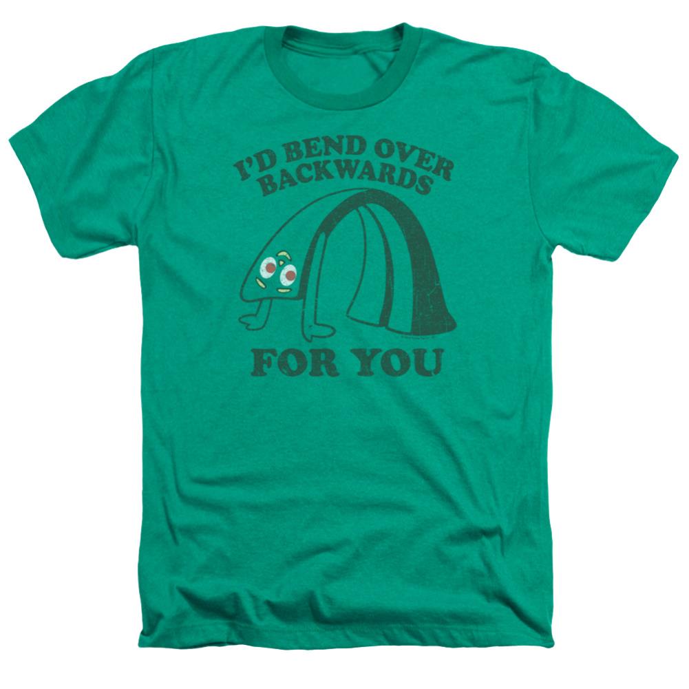 Gumby Bend Backwards Men's 30/1 Heather 60 40 Poly Short-Sleeve T-Shirt