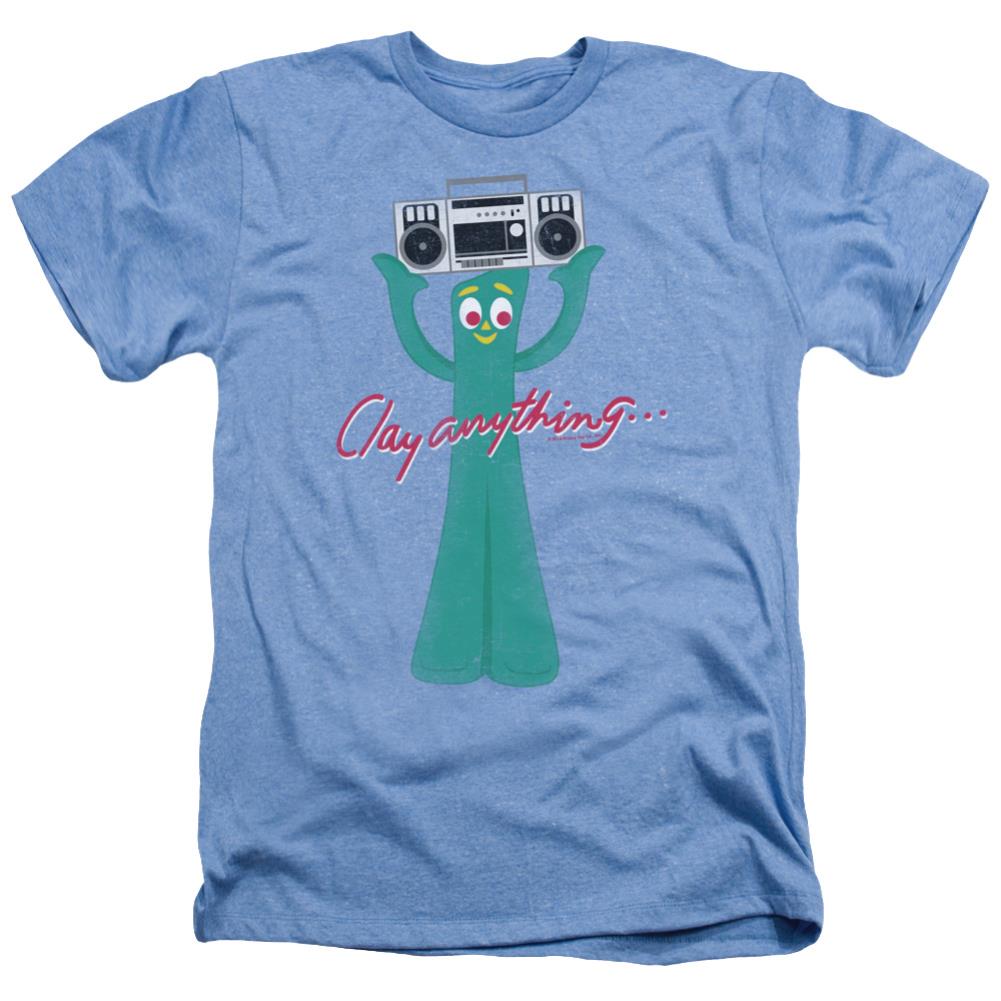 Gumby Clay Anything Men's 30/1 Heather 60 40 Poly Short-Sleeve T-Shirt