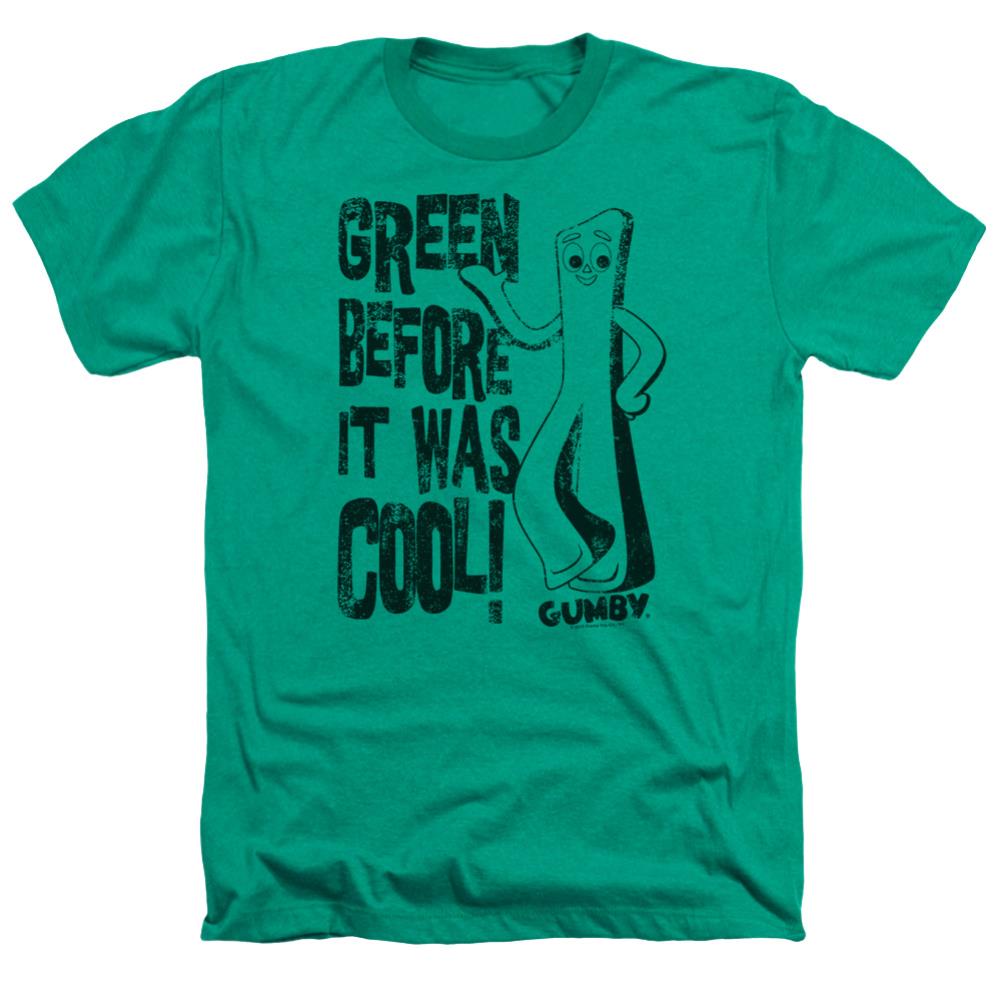 Gumby Cool Green Men's 30/1 Heather 60 40 Poly Short-Sleeve T-Shirt