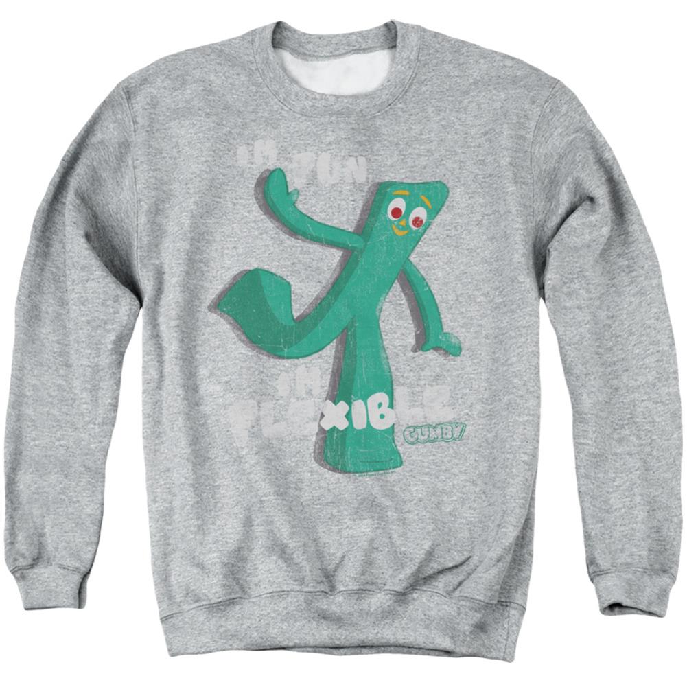 Gumby Flex Men's Crewneck 50 50 Poly Long-Sleeve T-Shirt