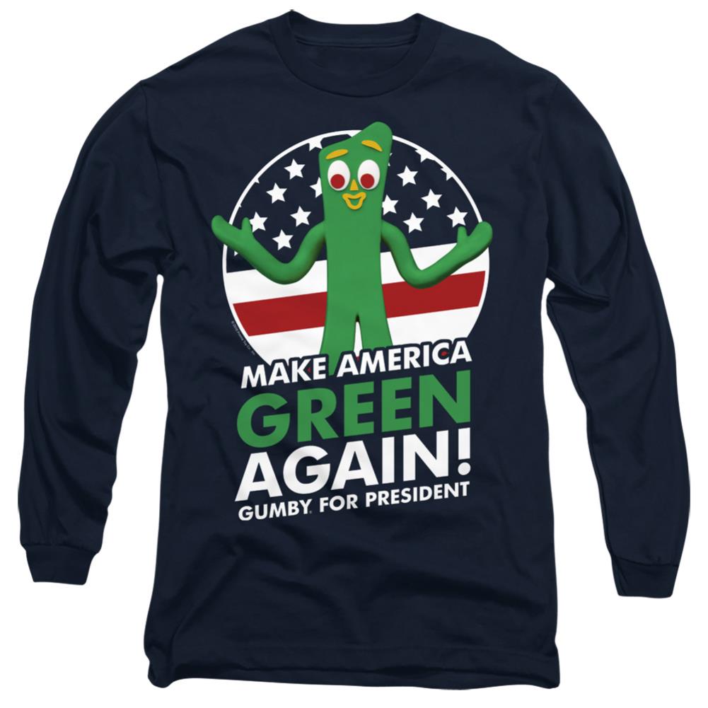 Gumby For President Men's 18/1 Cotton Long-Sleeve T-Shirt
