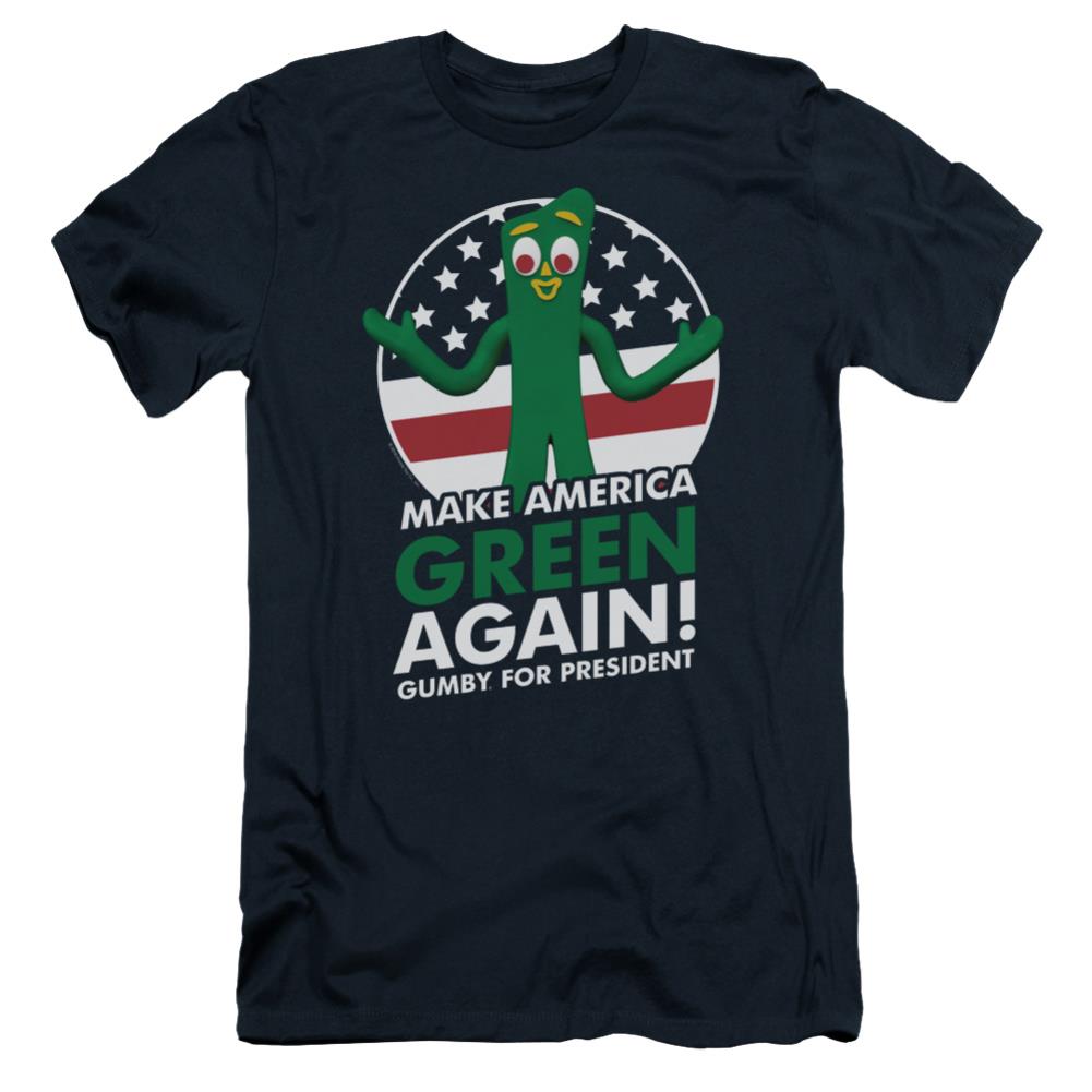 Gumby For President Men's Ultra-Soft 30/1 Cotton Slim Short-Sleeve T-Shirt