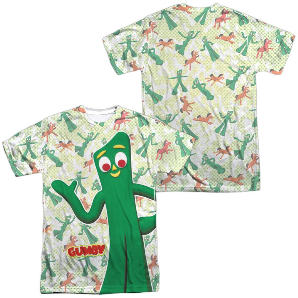 Gumby Friendly Greeting (Front/Back Print) Men's Regular Fit Polyester Short-Sleeve T-Shirt