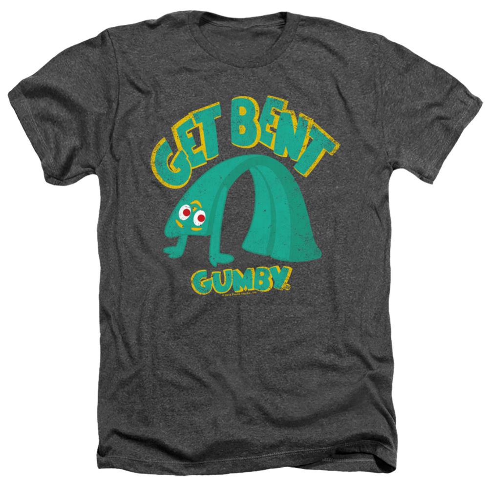 Gumby Get Bent Men's 30/1 Heather 60 40 Poly Short-Sleeve T-Shirt