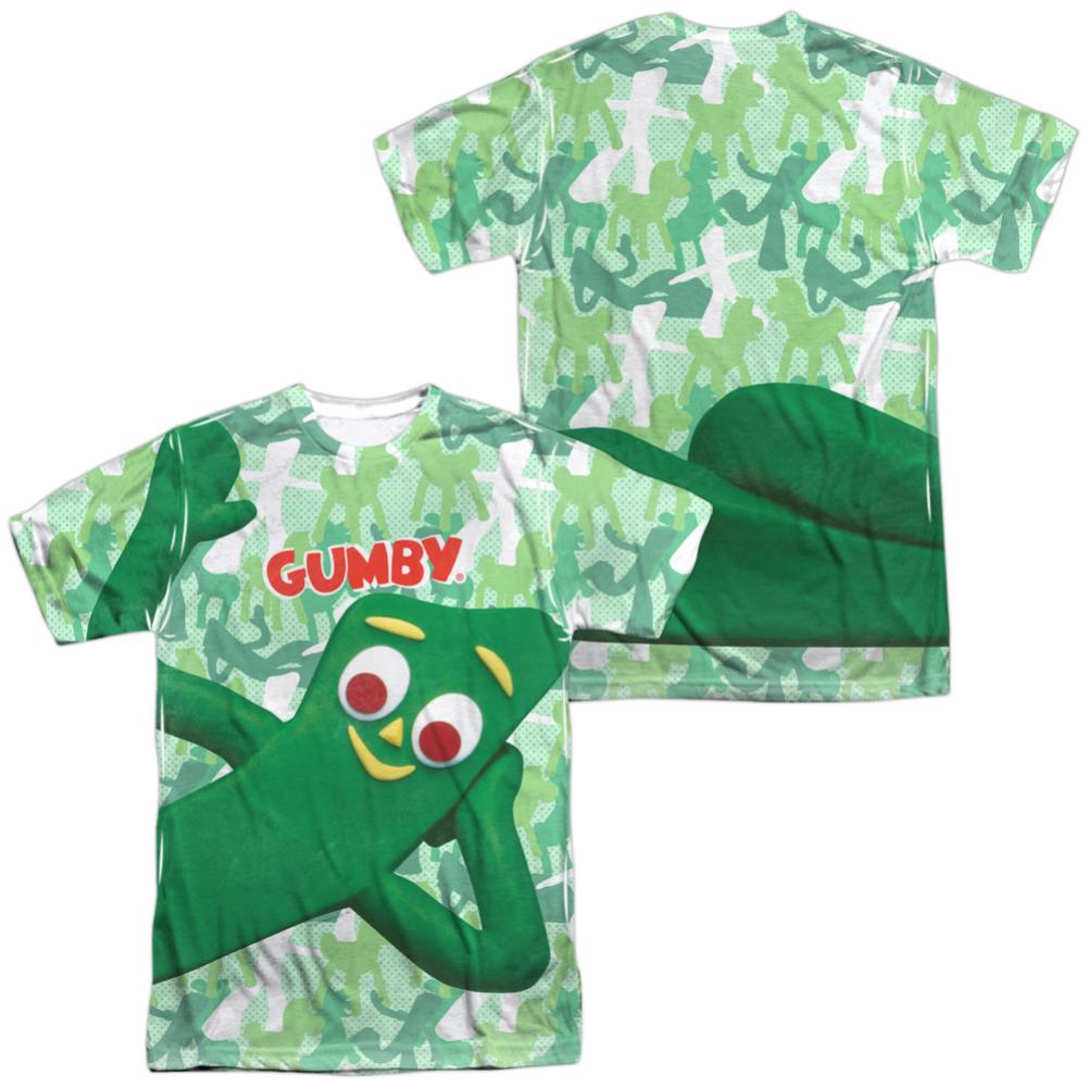 Gumby Gumbyflage (Front/Back Print) Men's Regular Fit Polyester Short-Sleeve T-Shirt