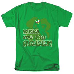Gumby Kiss Me Im Green Men's 18/1 Cotton Short-Sleeve T-Shirt