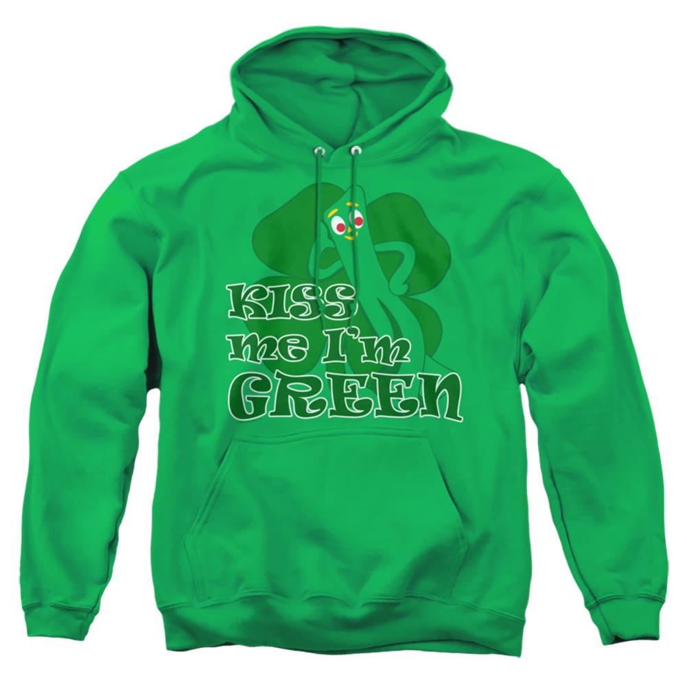 Gumby Kiss Me Im Green Men's Pull-Over 75 25 Poly Hoodie