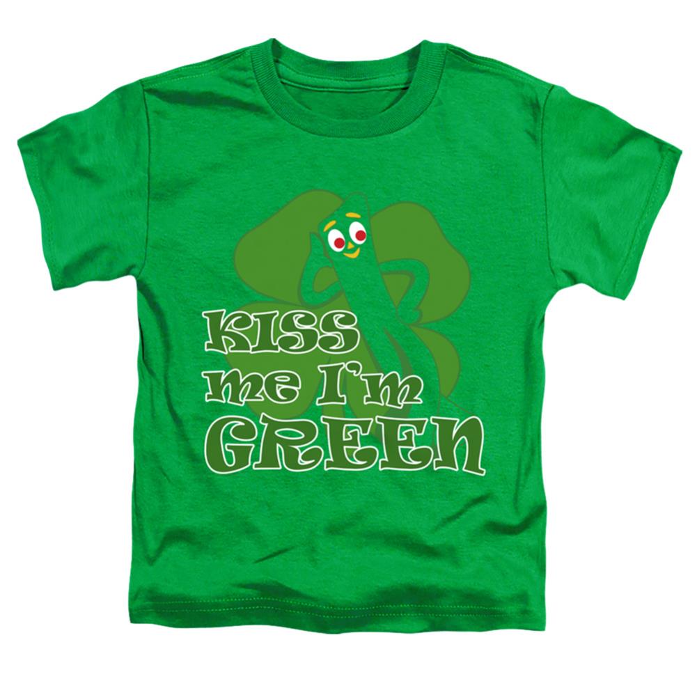 Gumby Kiss Me Im Green Toddler 18/1 Cotton Short-Sleeve T-Shirt