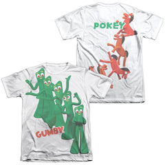 Gumby Moves (Front/Back Print) Men's Regular Fit Poly Cotton Short-Sleeve T-Shirt