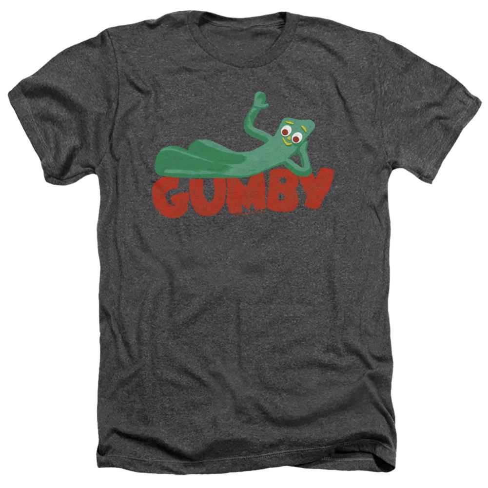 Gumby On Logo Men's 30/1 Heather 60 40 Poly Short-Sleeve T-Shirt