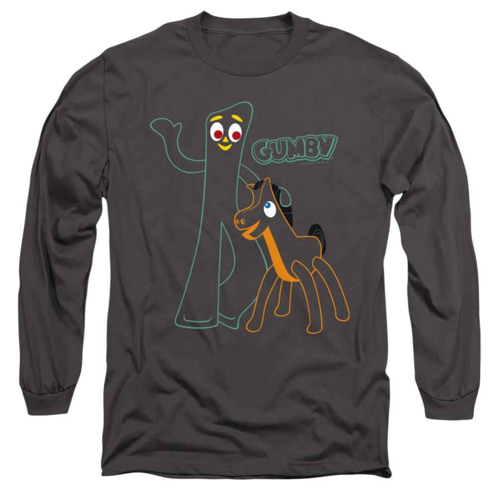 Gumby Outlines Men's 18/1 Cotton Long-Sleeve T-Shirt