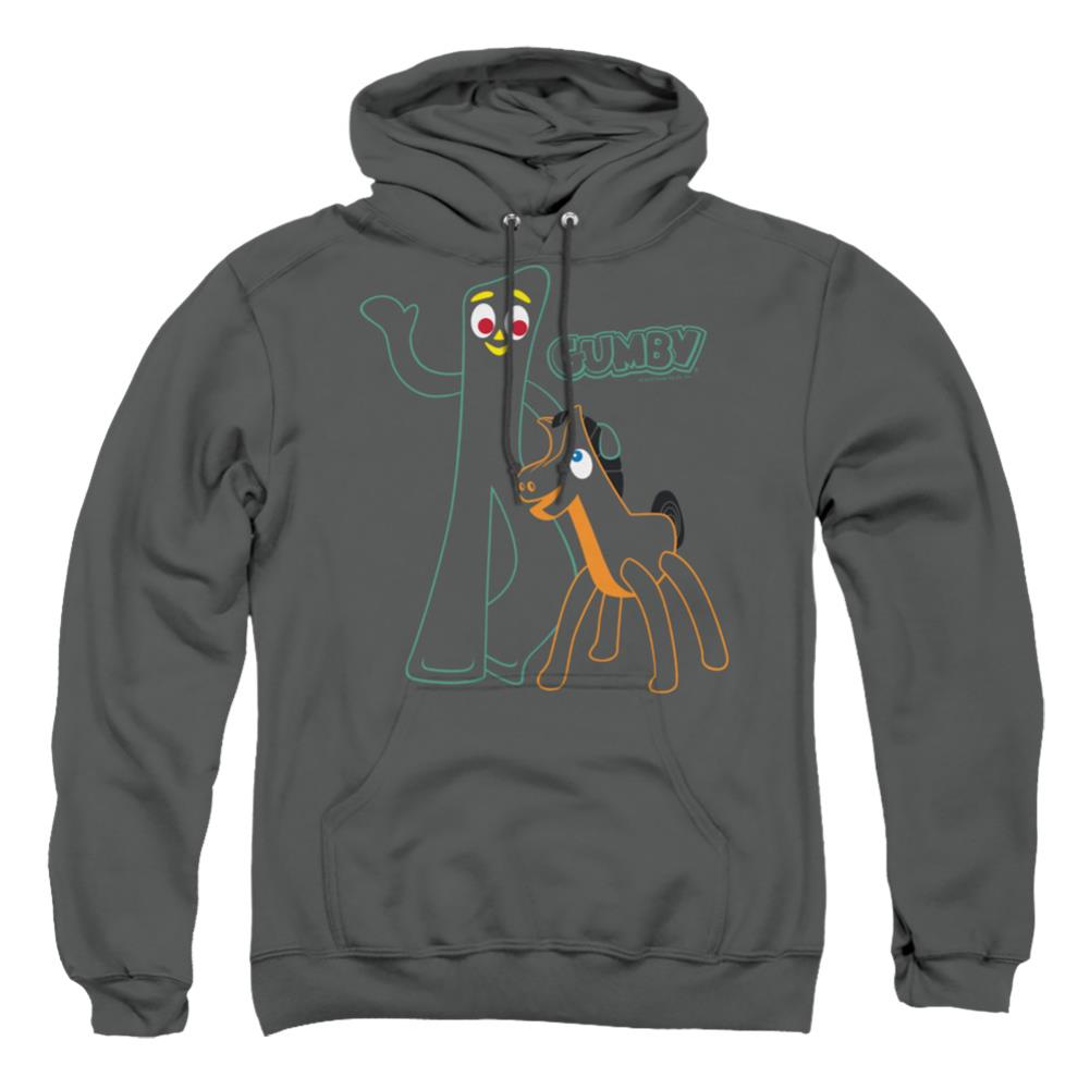 Gumby Outlines Men's Pull-Over 75 25 Poly Hoodie