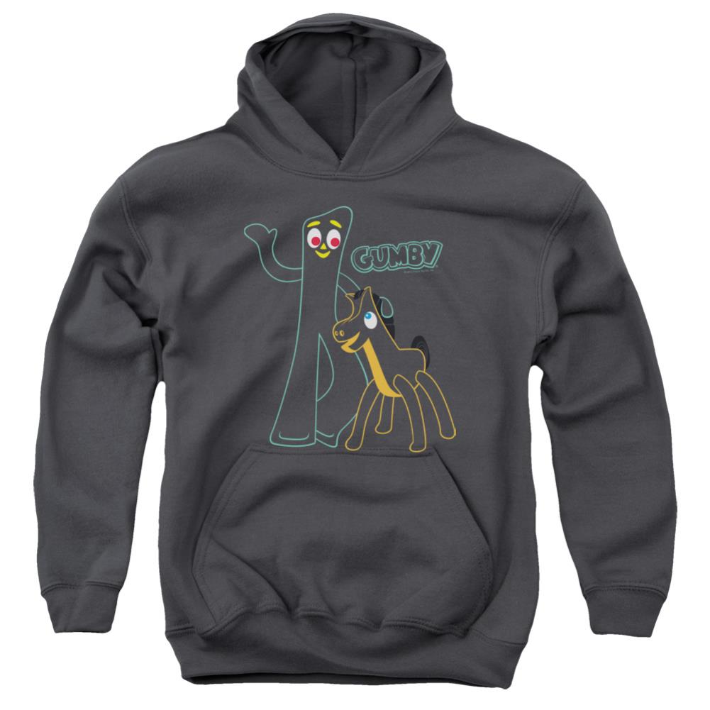 Gumby Outlines Youth Cotton Poly Pull-Over Hoodie