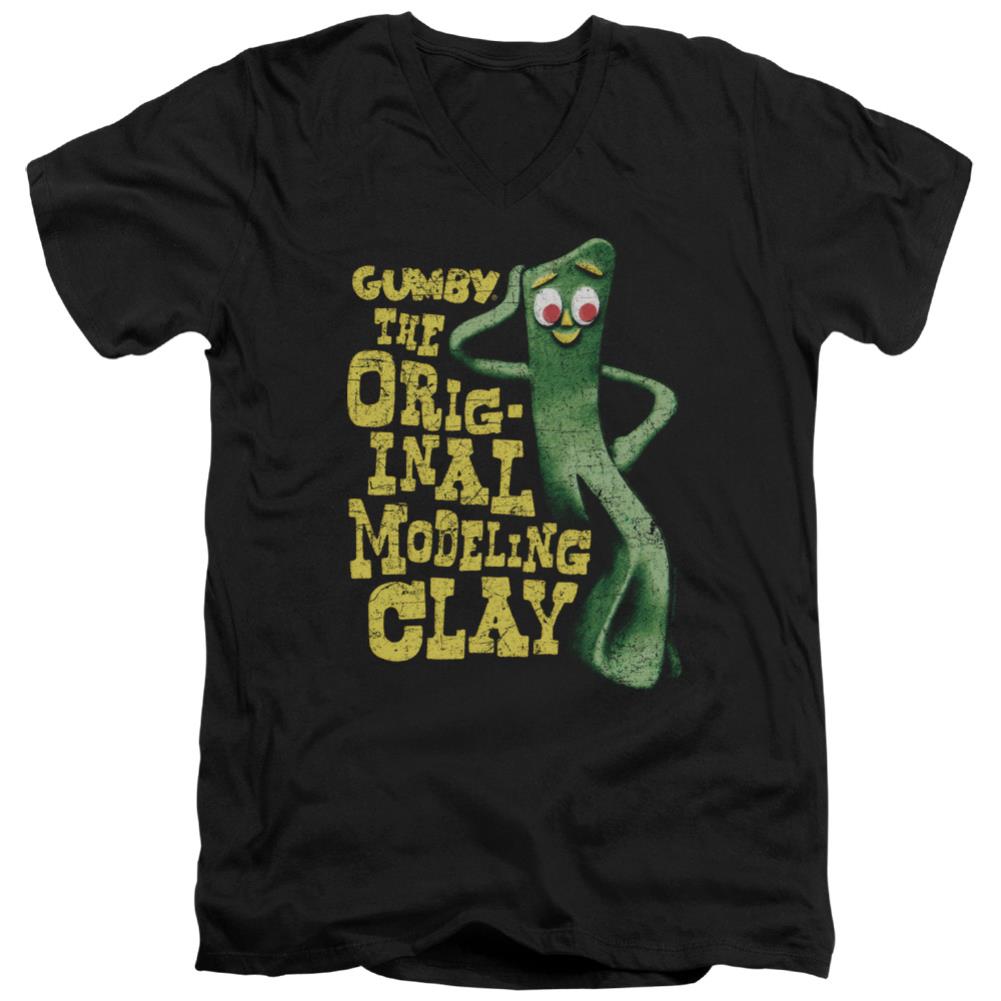 Gumby So Punny Men's 30/1 Cotton Slim V-Neck T-Shirt