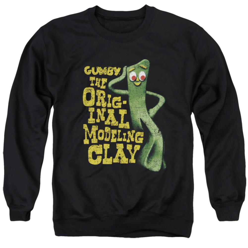 Gumby So Punny Men's Crewneck 50 50 Poly Long-Sleeve T-Shirt