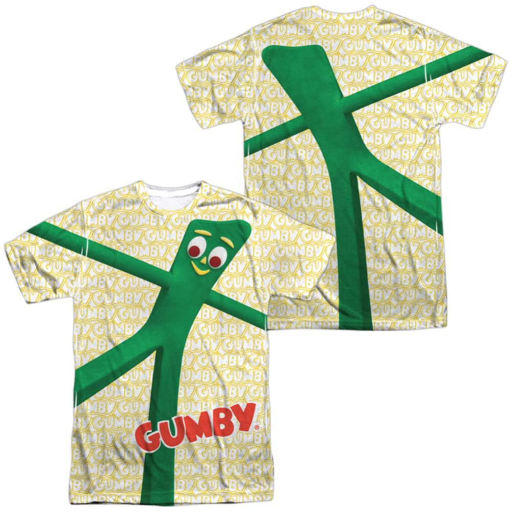Gumby Stretched (Front/Back Print) Men's Regular Fit Polyester Short-Sleeve T-Shirt