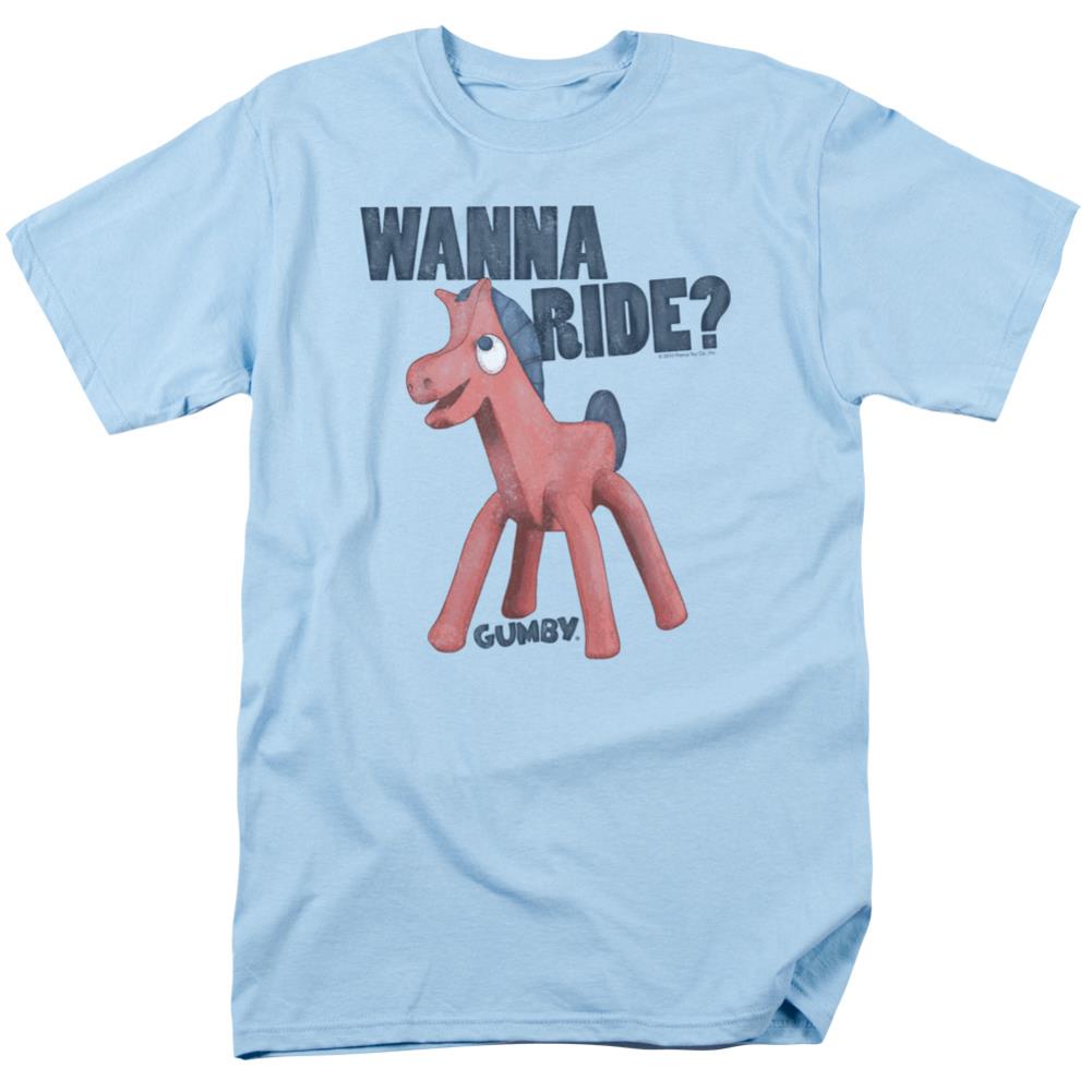 Gumby Wanna Ride Men's 18/1 Cotton Short-Sleeve T-Shirt