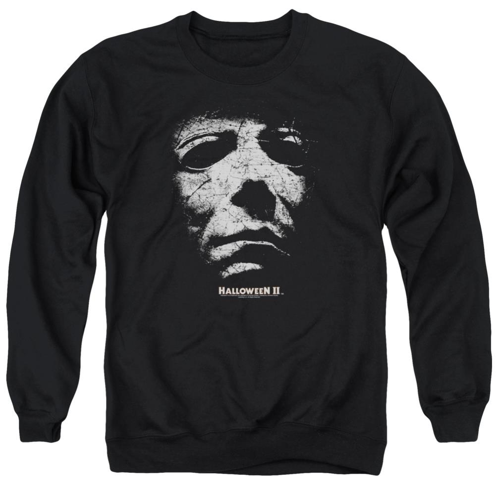 Halloween II Mask Men's Crewneck 50 50 Poly Long-Sleeve T-Shirt