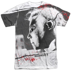 Halloween II Myers Mask Men's Regular Fit Polyester Short-Sleeve T-Shirt