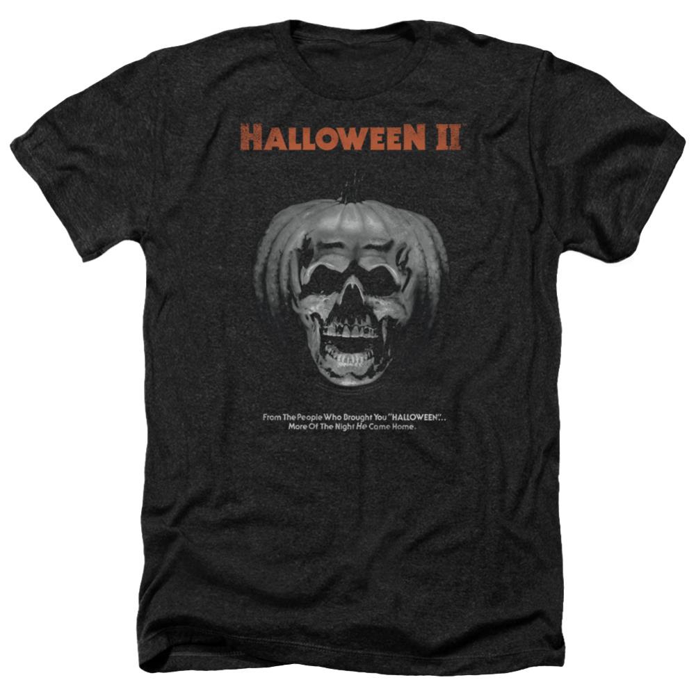 Halloween II Pumpkin Poster Men's 30/1 Heather 60 40 Poly Short-Sleeve T-Shirt