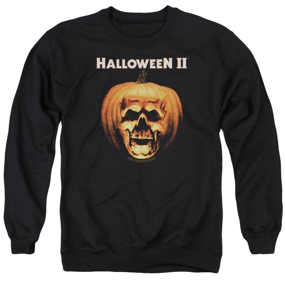 Halloween II Pumpkin Shell Men's Crewneck 50 50 Poly Long-Sleeve T-Shirt