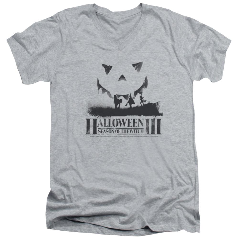 Halloween III Silhouette Men's 30/1 Cotton Slim V-Neck T-Shirt