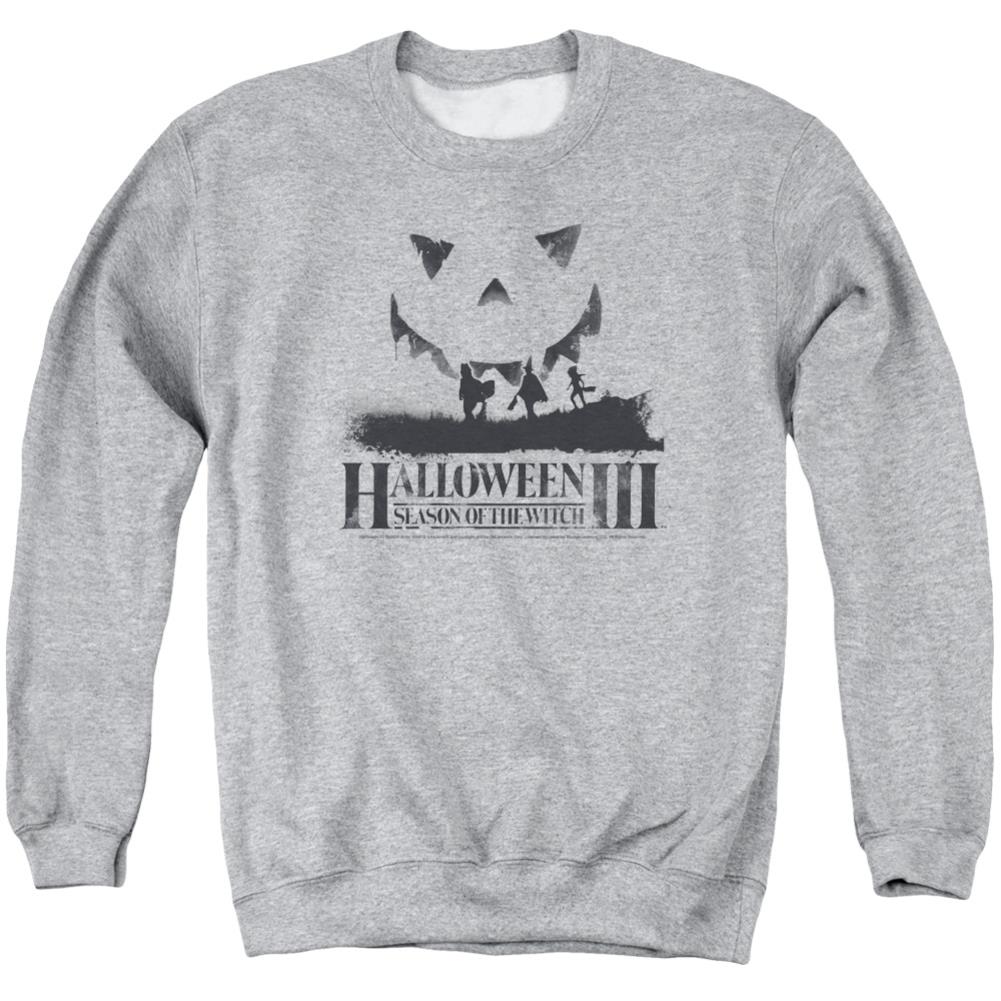 Halloween III Silhouette Men's Crewneck 50 50 Poly Long-Sleeve T-Shirt