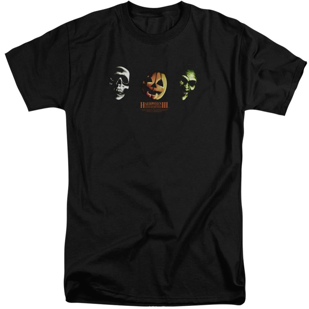 Halloween III Three Masks Men's 18/1 Tall Cotton Short-Sleeve T-Shirt