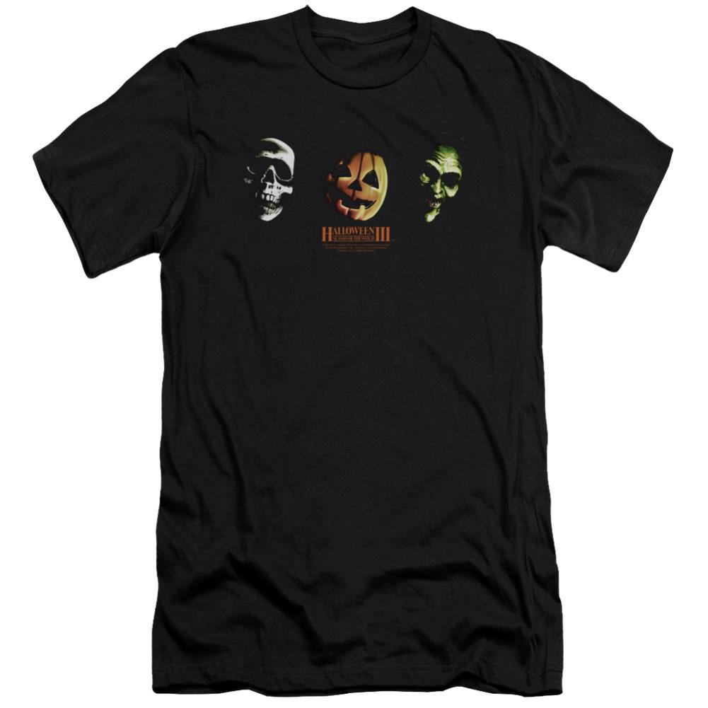 Halloween III Three Masks Men's Ultra-Soft 30/1 Cotton Slim Short-Sleeve T-Shirt