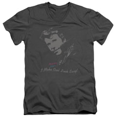 Happy Days Cool Fonz Men's 30/1 Cotton Slim V-Neck T-Shirt