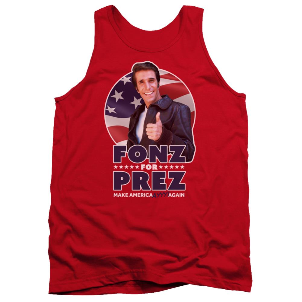 Happy Days Fonz For Prez Men's 18/1 Cotton Tank Top