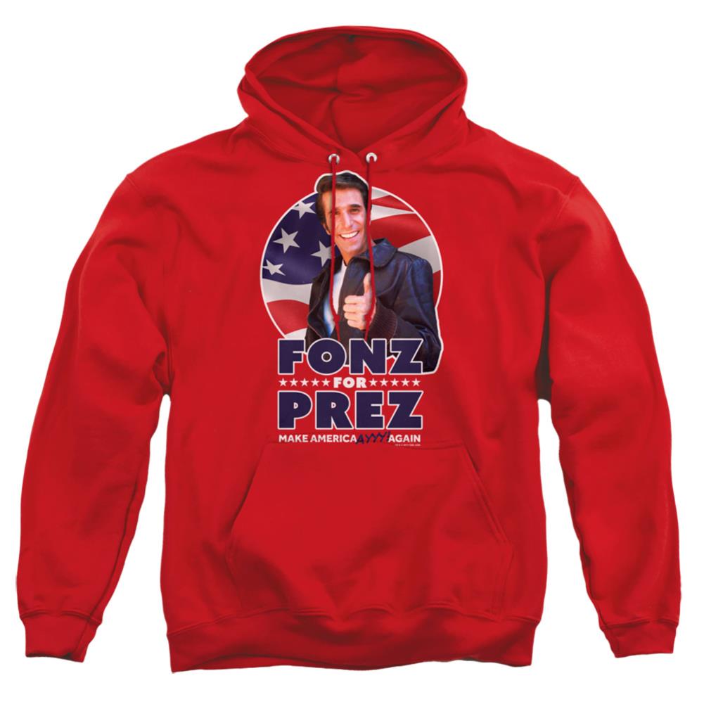 Happy Days Fonz For Prez Men's Pull-Over 75 25 Poly Hoodie