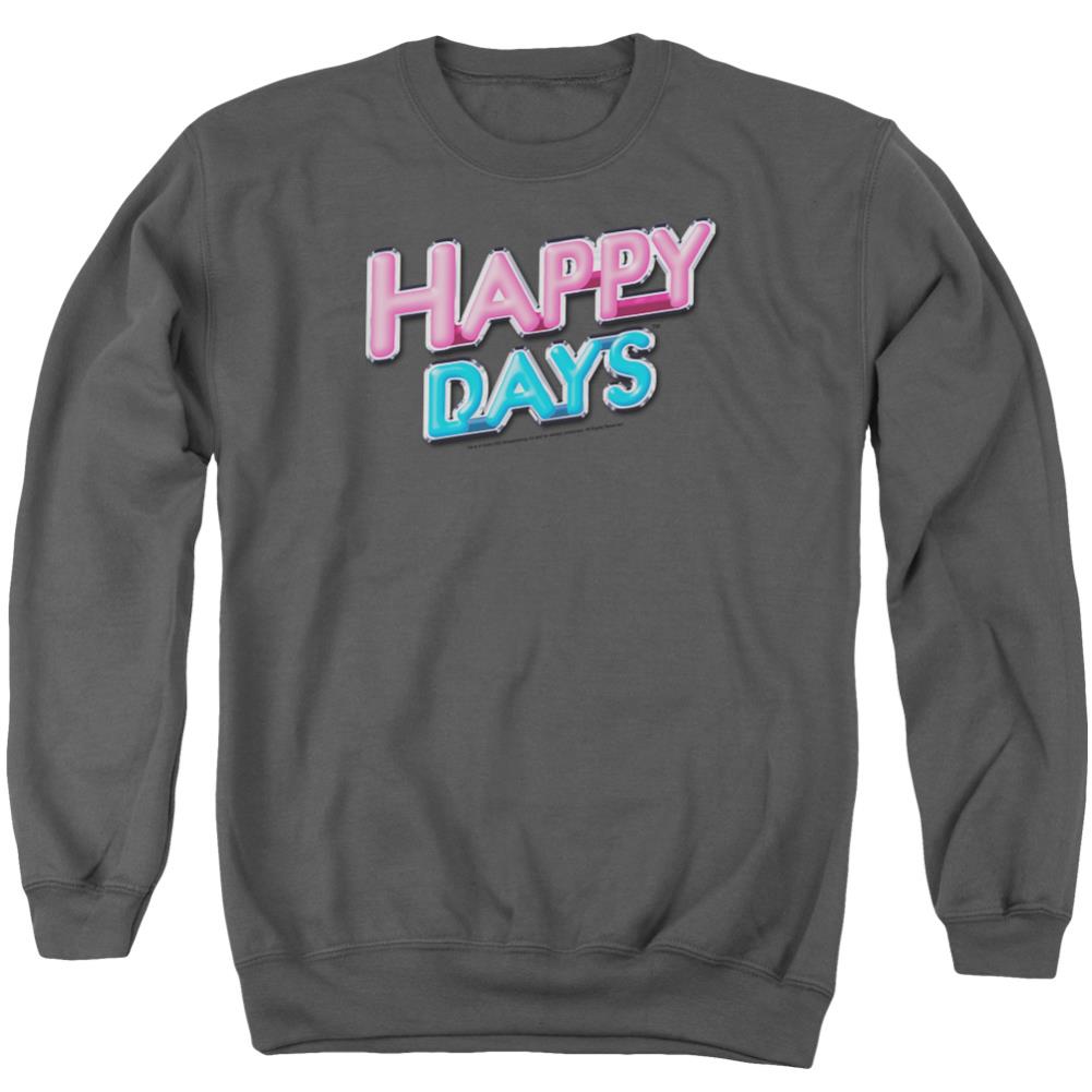 Happy Days Happy Days Logo Men's Crewneck 50 50 Poly Long-Sleeve T-Shirt