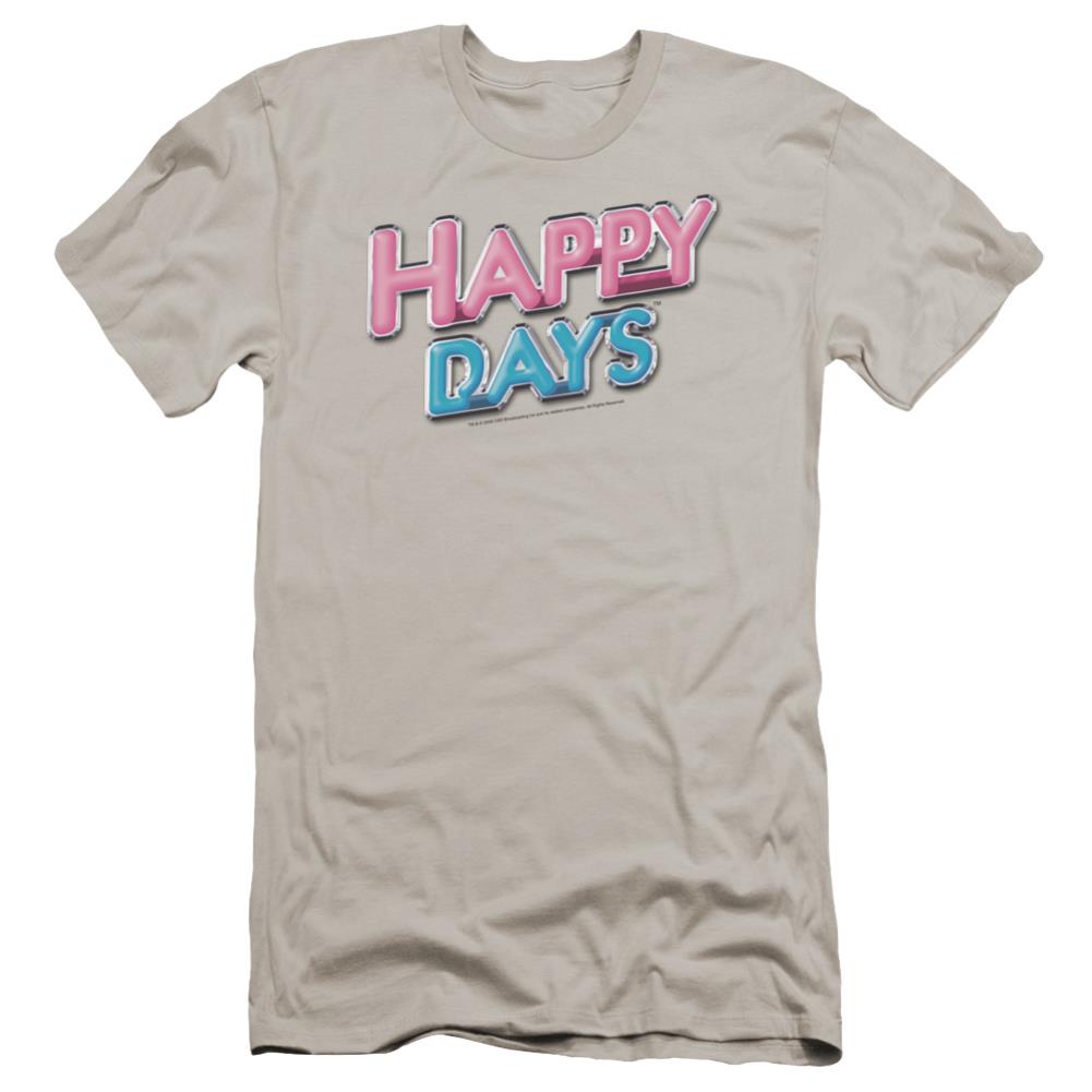 Happy Days Happy Days Logo Men's Ultra-Soft 30/1 Cotton Slim Short-Sleeve T-Shirt