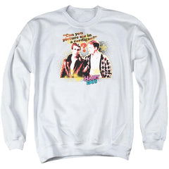 Happy Days No Cardigans Men's Crewneck 50 50 Poly Long-Sleeve T-Shirt