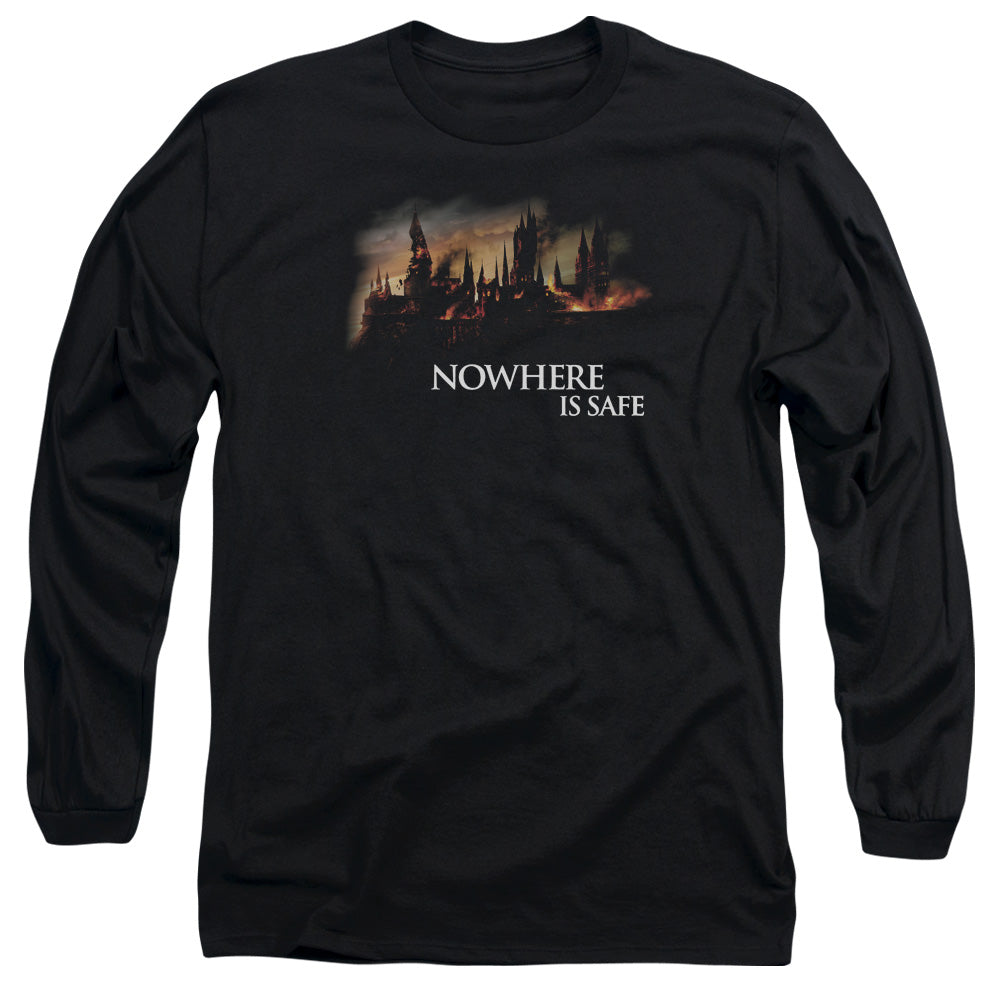 Harry Potter Burning Hogwarts Men's 18/1 Cotton Long-Sleeve T-Shirt